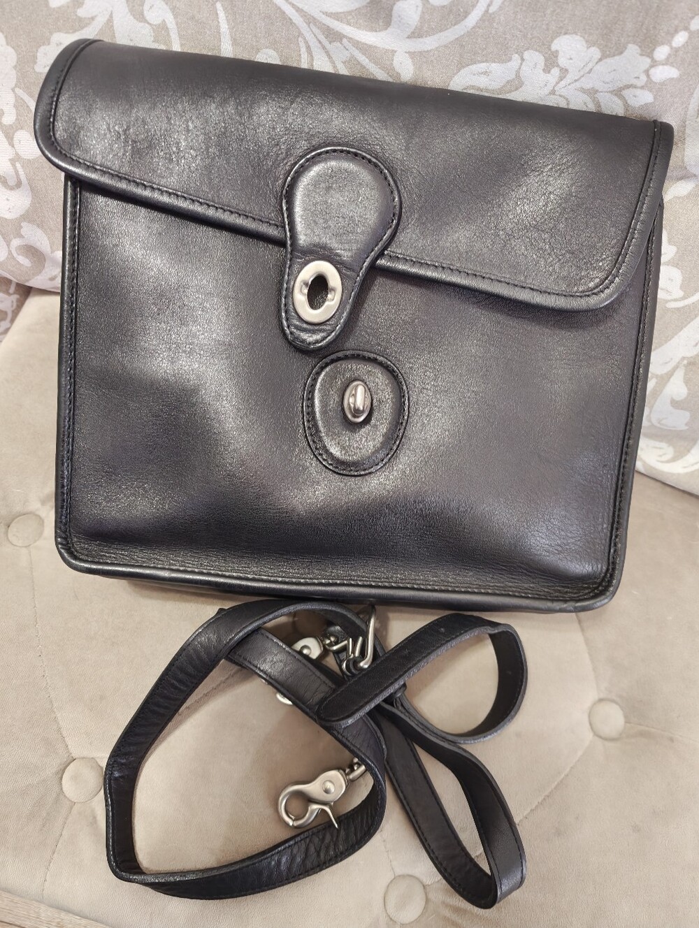 Vintage Coach Black Willis Silver Nickel Hardware 9927 - Picture 10 of 12
